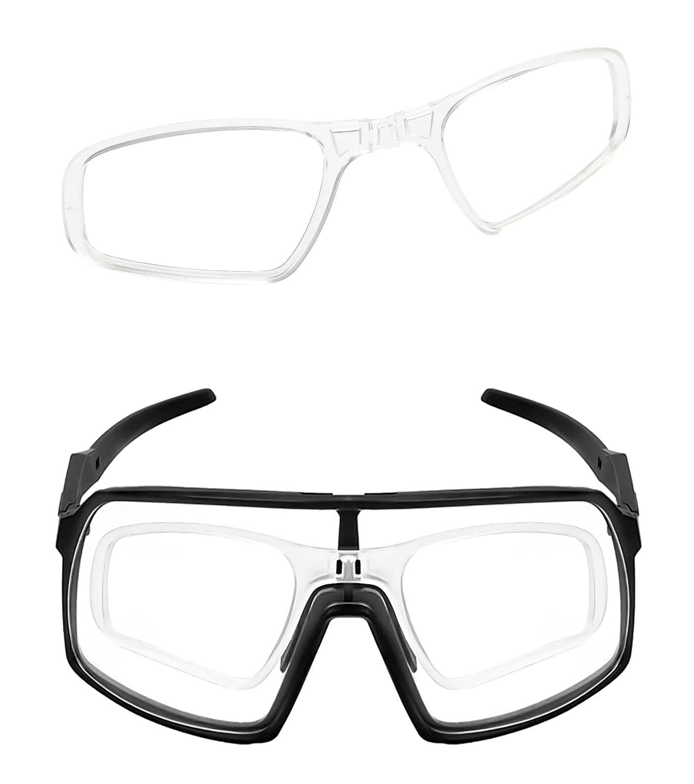 Einsatz Clip-On Objektivträger für Oakley Sutro OO9406/Sutro S OO9462/Sutro Lite OO9463/Sutro Lite Sweep OO9465/Sutro Lite S OO9496 Rahmen, klarer optischer Objektivadapter
