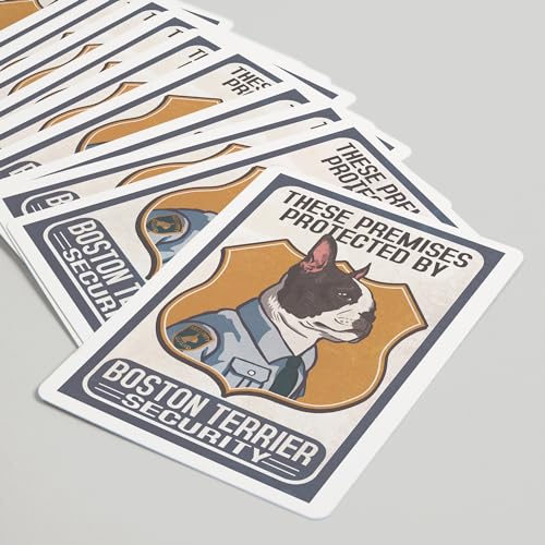 Lantern Press Boston Terrier Security, 52 cartas póker miniatura 5