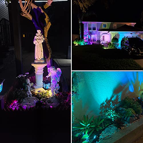 Covoart Landscape Lighting, Low Voltage Landscape Lights With Transformer & Remote, 16W 1200Lm 12V Color Changing Outdoor Lights For Yard House Garden Tree Ip66 Waterproof 4 Pack Spotlights #TOP7