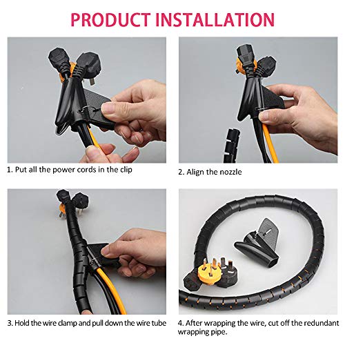 SENDILI Manicotto di Gestione dei Cavi - Nero