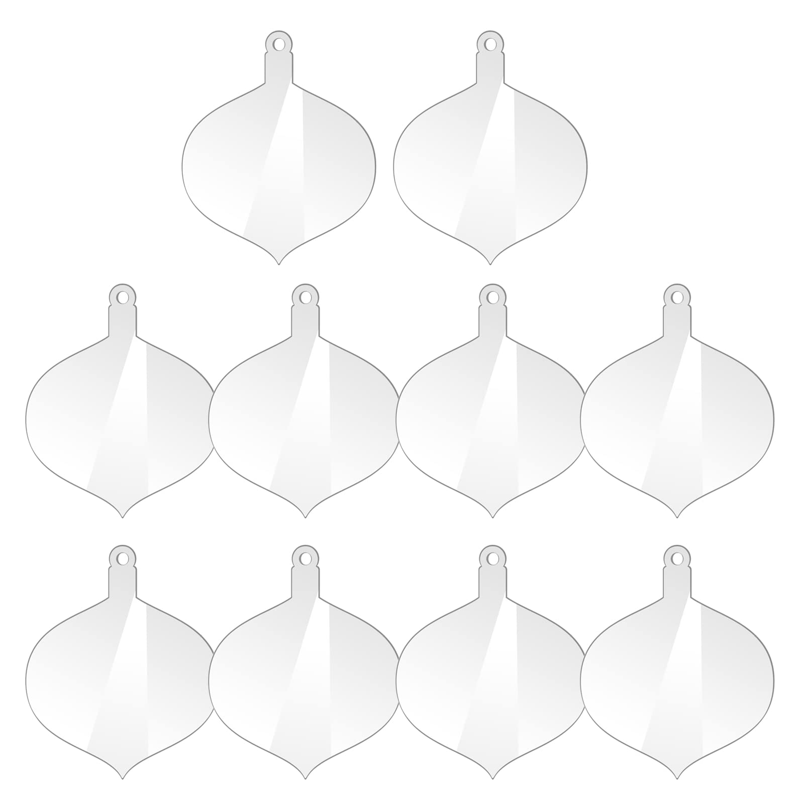 Xinsheinelry 10x Acrylic Christmas Sheets Hanging Ornaments Clear Baubles Ornaments Decorations Acrylic Ornament Transparent