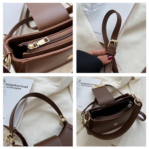 Image of Vegan Leather Shoulder Bag for Women Hobo Crossbody Purse | Structured Vegan Leather, Adjustable Strap, Hobo Style, Shoulder & Crossbody Wear, Magnetic Flap