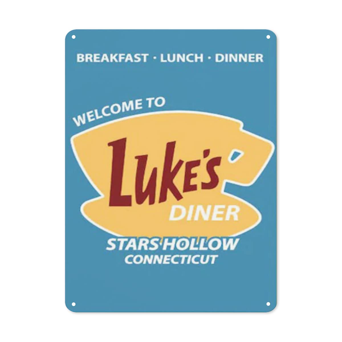 Coffee Metal Sign Luke's Diner - Minimalist Luke's Diner Poster Art Print Metal Tin Sign Antique Plaque Rustic Poster Bar Home Wall Decor 6x8 Inches