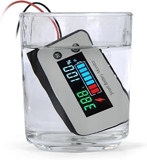 Color display lithium battery voltage tester and charge percentage meter, compatible with motorcycles, electric vehicles, sedans, supports DC7 100V voltage range (C)