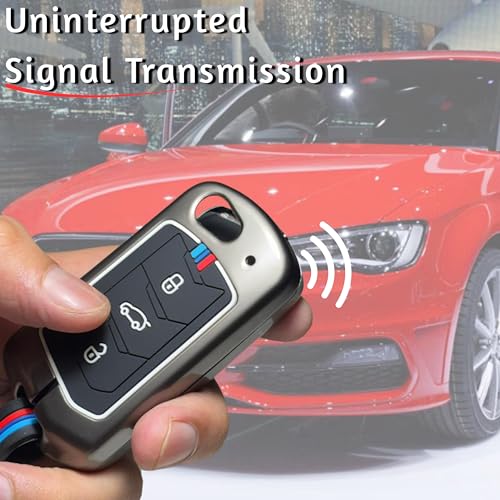Image of Car Key Cover Compatible with Mahindra Scorpio N / Scorpio S11 / Scorpio Classic / Thar Roxx / XUV700 / XUV 3XO / Bolero Smart Flip Key | Premium Metal Silicone Flip Key Protector Case