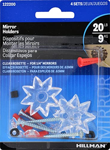 Rosetas de espejo Hillman transparentes para evitar roturas en pared 4