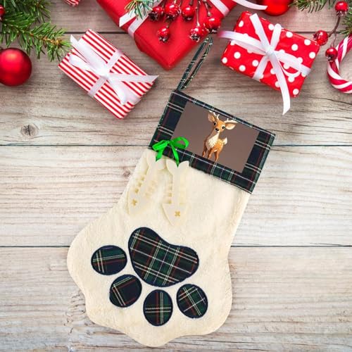Calcetín de Navidad personalizado con ciervo ideal para regalar en fiestas 5