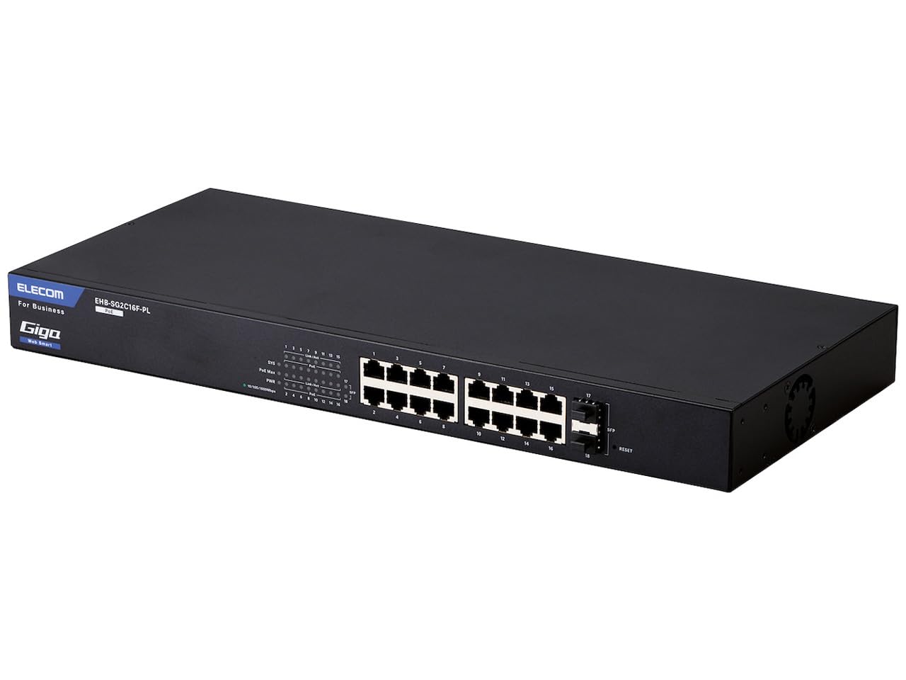 Amazon.co.jp: エレコム LANハブ WEBスマート PoE 16P EHB-SG2C16F-PL