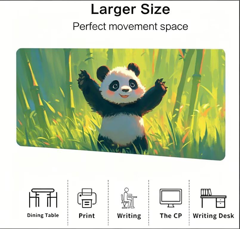Podkładka pod mysz dla zwierząt XXL 1200 x 600 x 3mm, duża podkładka pod mysz panda gaming, przyszyte krawędzie, antypoślizgowa gumowa podkładka pod mysz, do biura i gier, prezenty dla mężczyzn DZ-225