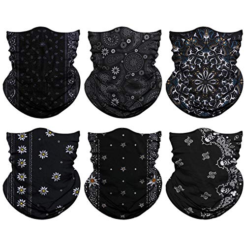 BEACE Neck Gaiter Mask,Face Cover Mask,Raves Bandana,Skull face mask,Seamless Face Scarf,Headwear,Head Wrap,Fishing Mask,Tube Mask,Headband for Women and Men-Dust Wind Mask for Daily (A-Black Screw)