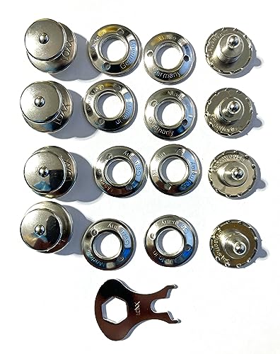 Loxx Fastener 4 Piece Set for Canvas Boat Covers, Golf cart Covers and More Nickel