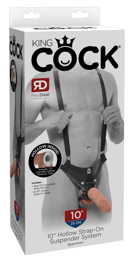 HOLLOW STRAP ON 10 INCH FLESH