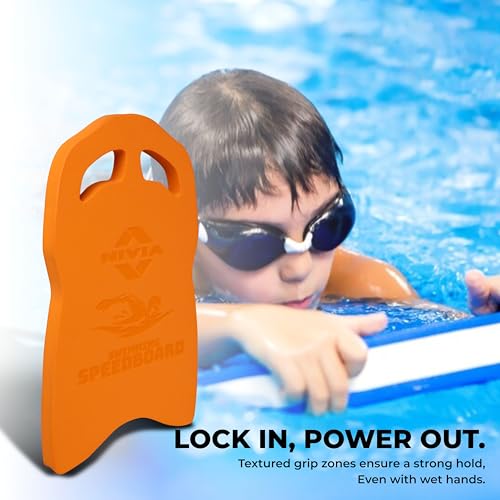 Image of Nivia SpeedBoard for Swimming, Sports Swimming Floats for Adults-Kids, Kickboard for Beginners Training, Float Pad with All Holding Angles (Orange)