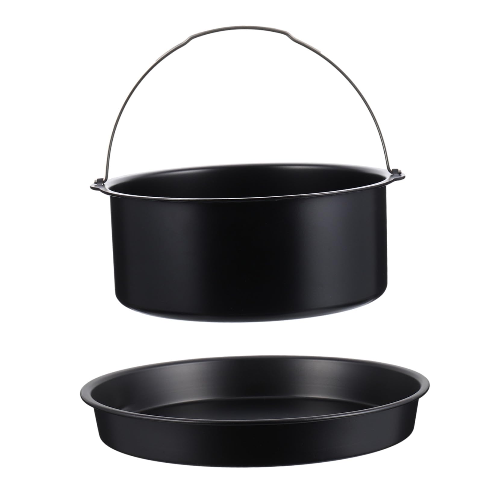 Molde Redondo para Tarta de Acero al Carbono Negro para Freidora