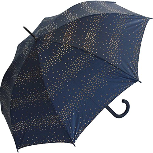 Preisvergleich Produktbild Esprit Automatik Regenschirm Stockschirm Milky Way mit goldenen metallic Sternen