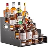 YQBRAO - Estante de exhibición de botellas de licor de 4 niveles, organizador de jarabe de café, organizador de botellas...