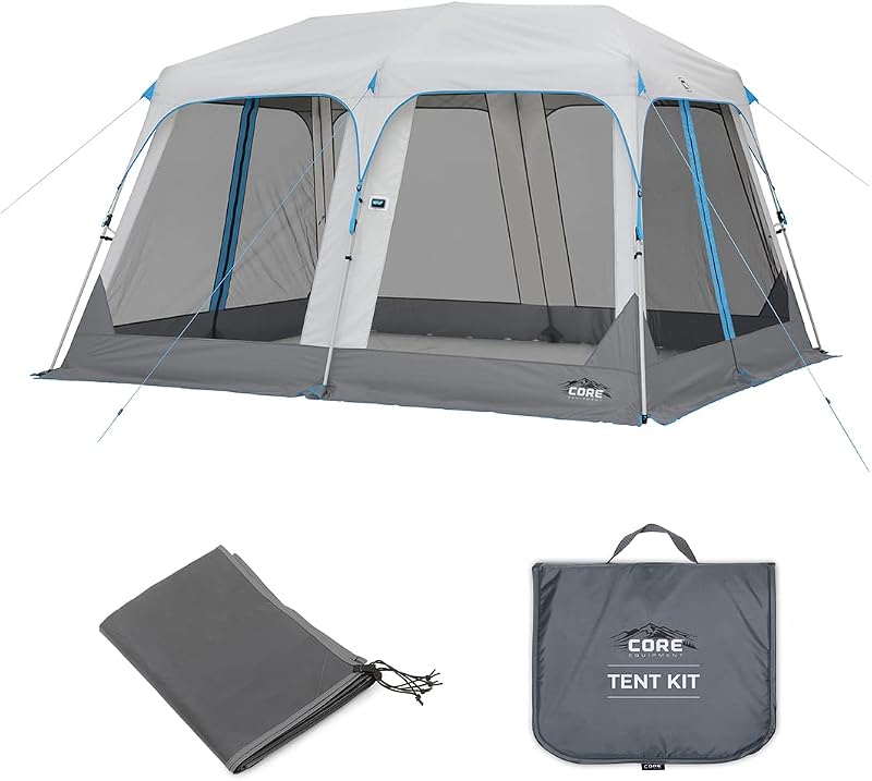 CORE Casa de pantalla instantánea iluminada de 12'x10' con huella y kit de tienda