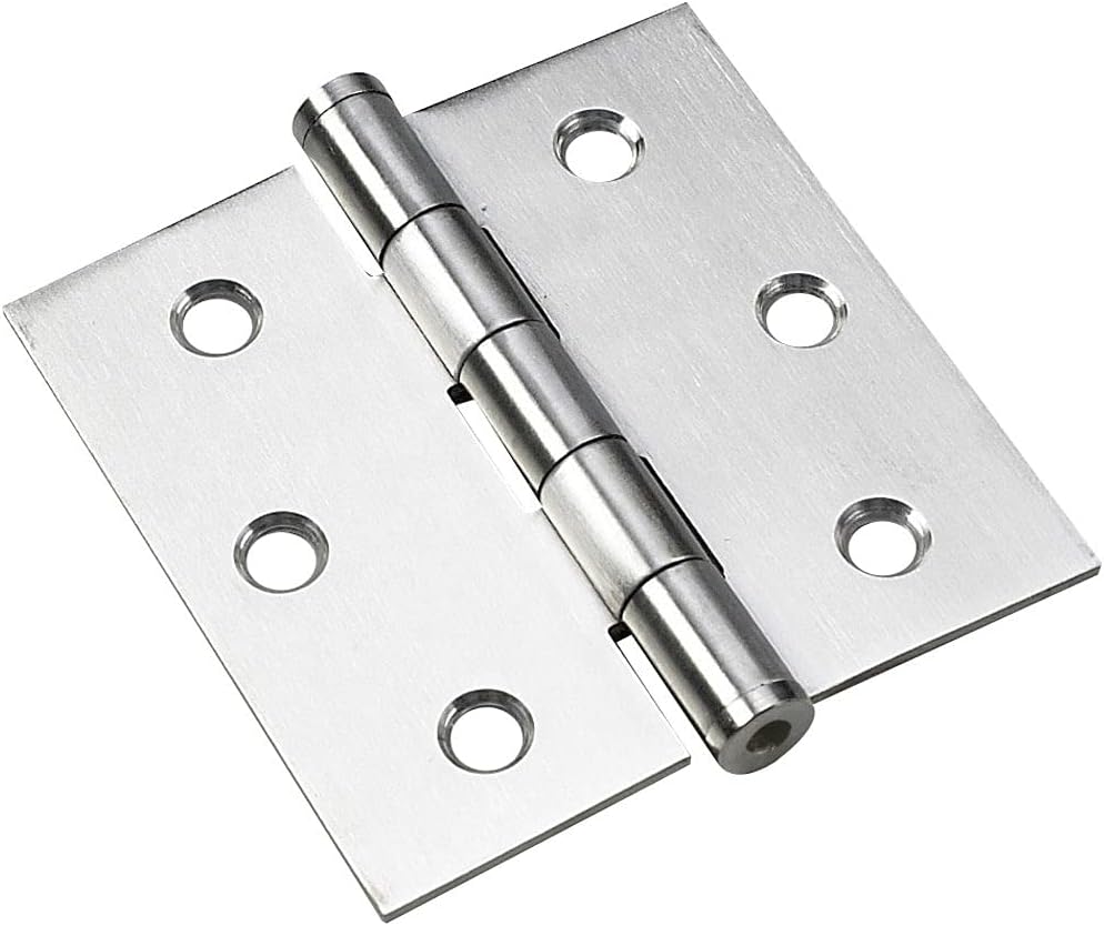 Richelieu Hardware 3" (76 mm) Full Mortise Butt Hinge for Interior Door, 820SSB, 2-Pack, Stainless Steel