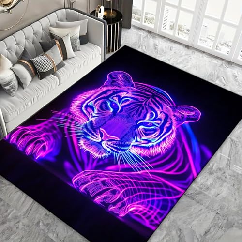 Tapis de chaise lavable léopard 3D la décoration moderne et résistante