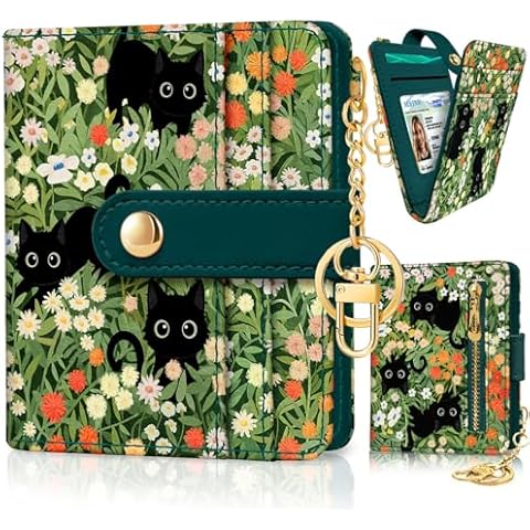 Jogjam Black Cat Floral Wallet Cover