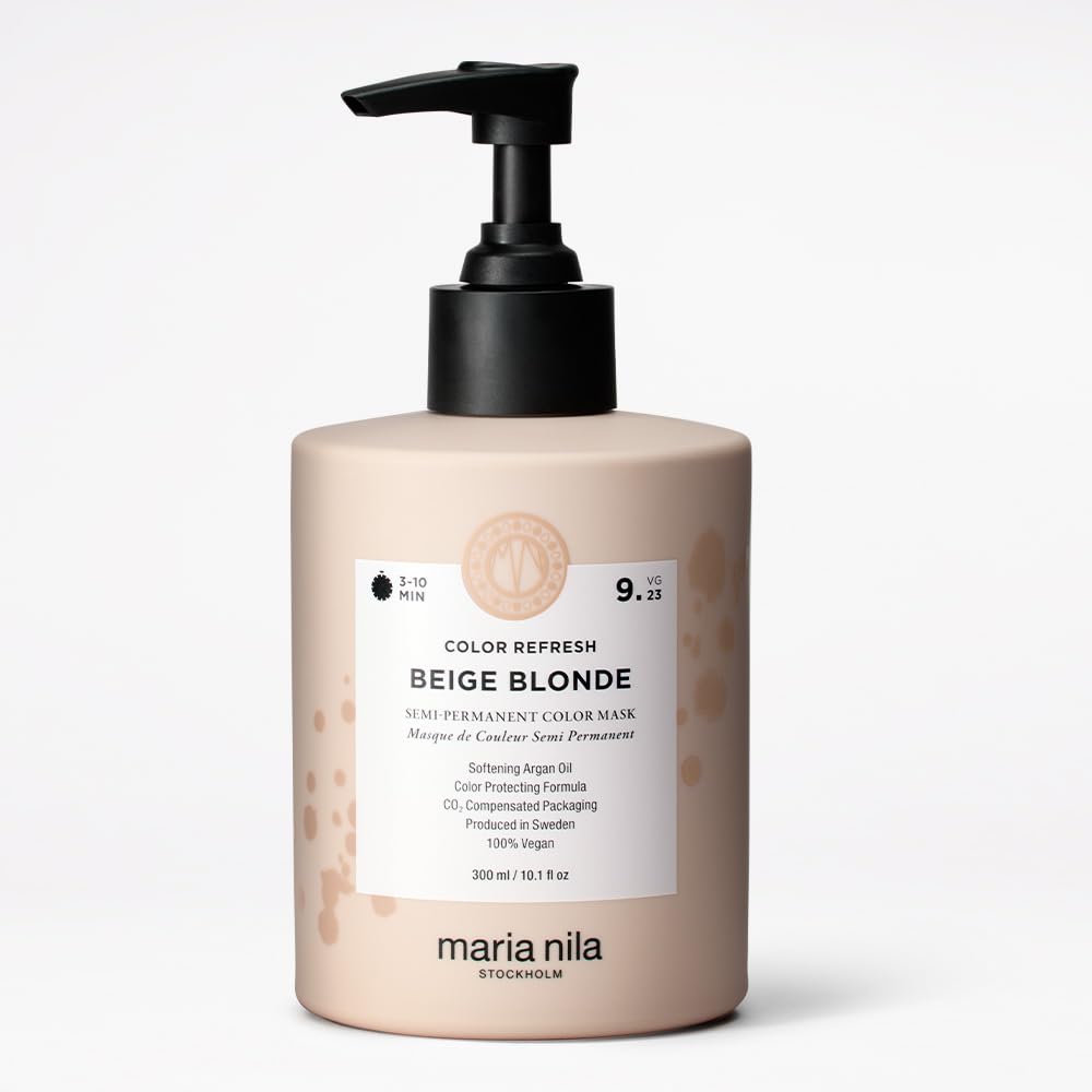 Maria Nila Haarkur mit Farbpigmenten für blondes Haar - Colour Refresh Beige Blonde 9.23 kühle Pflegemaske, Farbauffrischung Beige Blond semi permanent, vegan, sulfat- und parabenfrei, 300ml