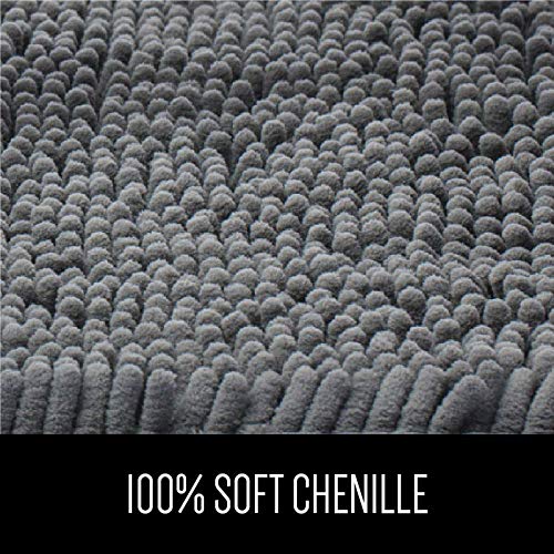 Image of Lushomes Bathroom Mat, 1200 GSM Floor Mat with High Pile Microfiber, Anti Skid mat for Bathroom Floor (16 x 24 Inch, Single Pc, Brown)