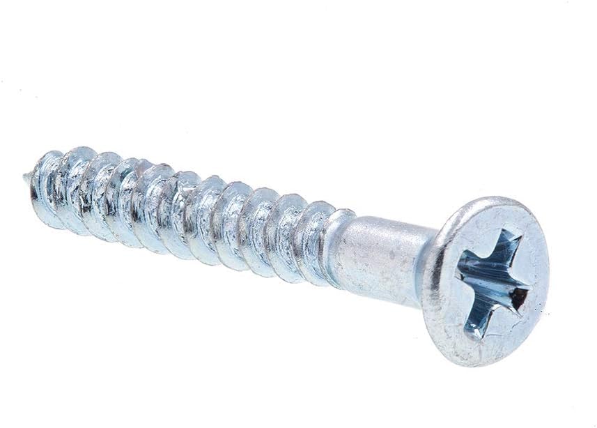 Phillips Flat Head Zinc Alloy Steel Wood Screws, 3/4 inch, 50-Pack