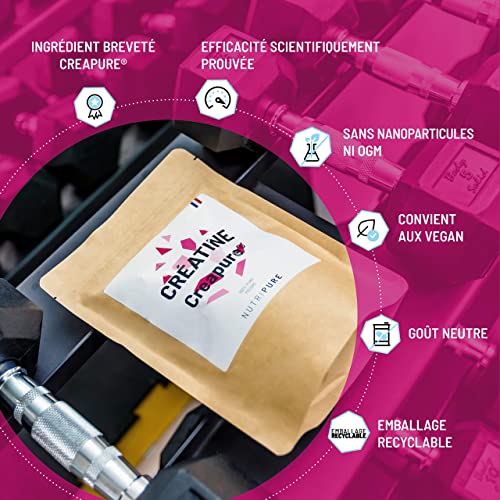 Nutripure | Créatine Monohydrate Poudre Creapure® 100% Pure | Goût Neutre | Vegan | Augmentation Force Musculaire | Idéale pour les Sports Intensifs et la Musculation | 150g | Fabriqué en Allemagne – Image 3