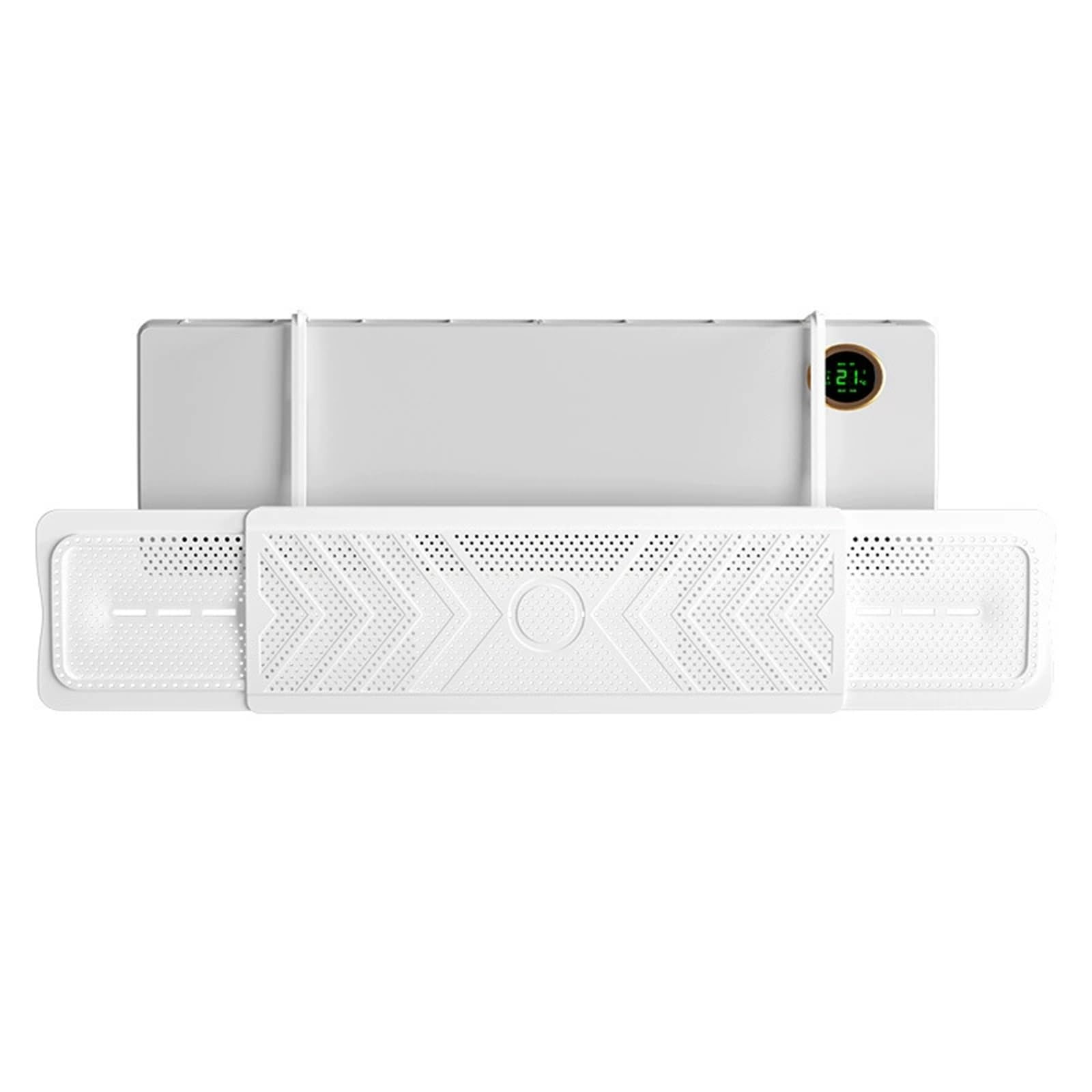 YGER JZGB Air Conditioning Vent Deflector, Deflectors for Ceiling Vents Retractable, 270° Adjustable Panel, PP Material, for Wall Mounted Air Conditioner