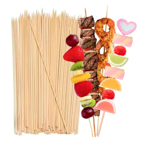 Accesorios De Asador, Kitchen 90 Brochetas de bambu, Palillos con punta Palo 30 cm de alto