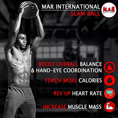 MAR | Medicine Ball Weight Slam Ball, No-Bounce Heavy-Duty Rubber Exercise Ball, Essential Home Gym Fitness Equipment for Core Strength Training, Workout Ball for Exercise & Training Balls (4kg) - Image 8