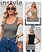 Sweetyweee 3 Pack Women's Sleeveless Ribbed Thermal Tank Tops, Cotton Fleece Scoop Neck Slim Fit Undershirts Cami Base Layer(Black, Gray, Khaki,Medium)