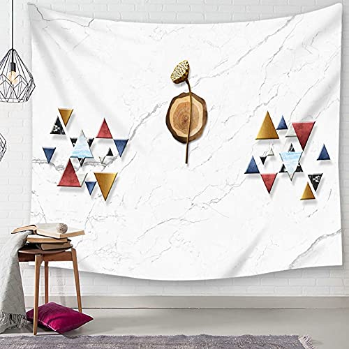 Tapiz de pared de triángulo geométrico gris, decoración de poliéster 150x130 cm para dormitorios 2