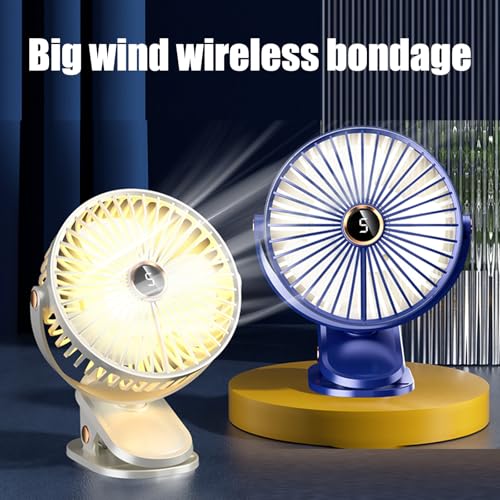 Ventilateur de bureau USB rechargeable 5 vitesses avec écran LED orientable