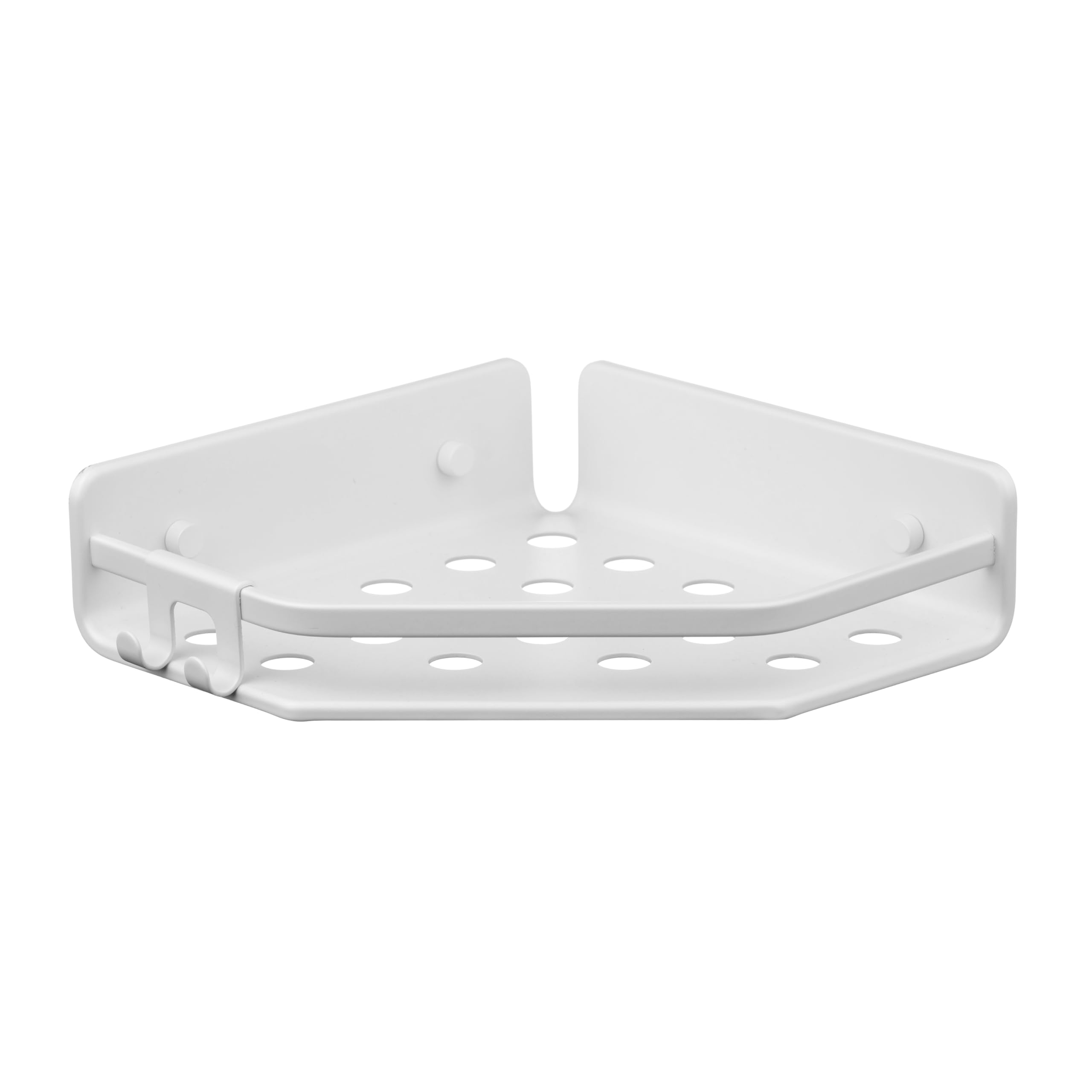 TATAY Shower Shelf No Drilling Corner Aluminium, Artic White, 20x20x5.5 cm