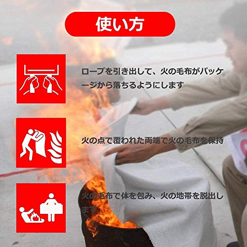 Tonyko Fiberglass Fire Blanket for Emergency Surival, Flame Retardant Protection and Heat Insulation with Various Sizes (47.2×70.9 inches)