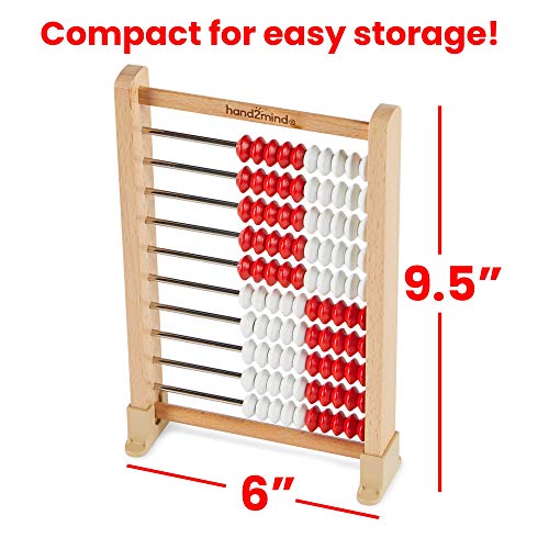 Learning Resources Miniábaco de 100 bolas , ábaco para las matemáticas de los niños, recurso con de madera contar, fichas