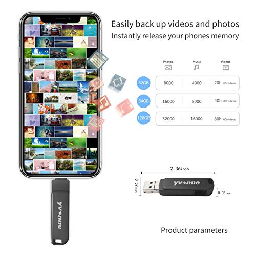 Zwbfu USB Flash Drive, Y40D USB3.0 de alta velocidade rotativa 128 GB USB tipo-C micro USB três port