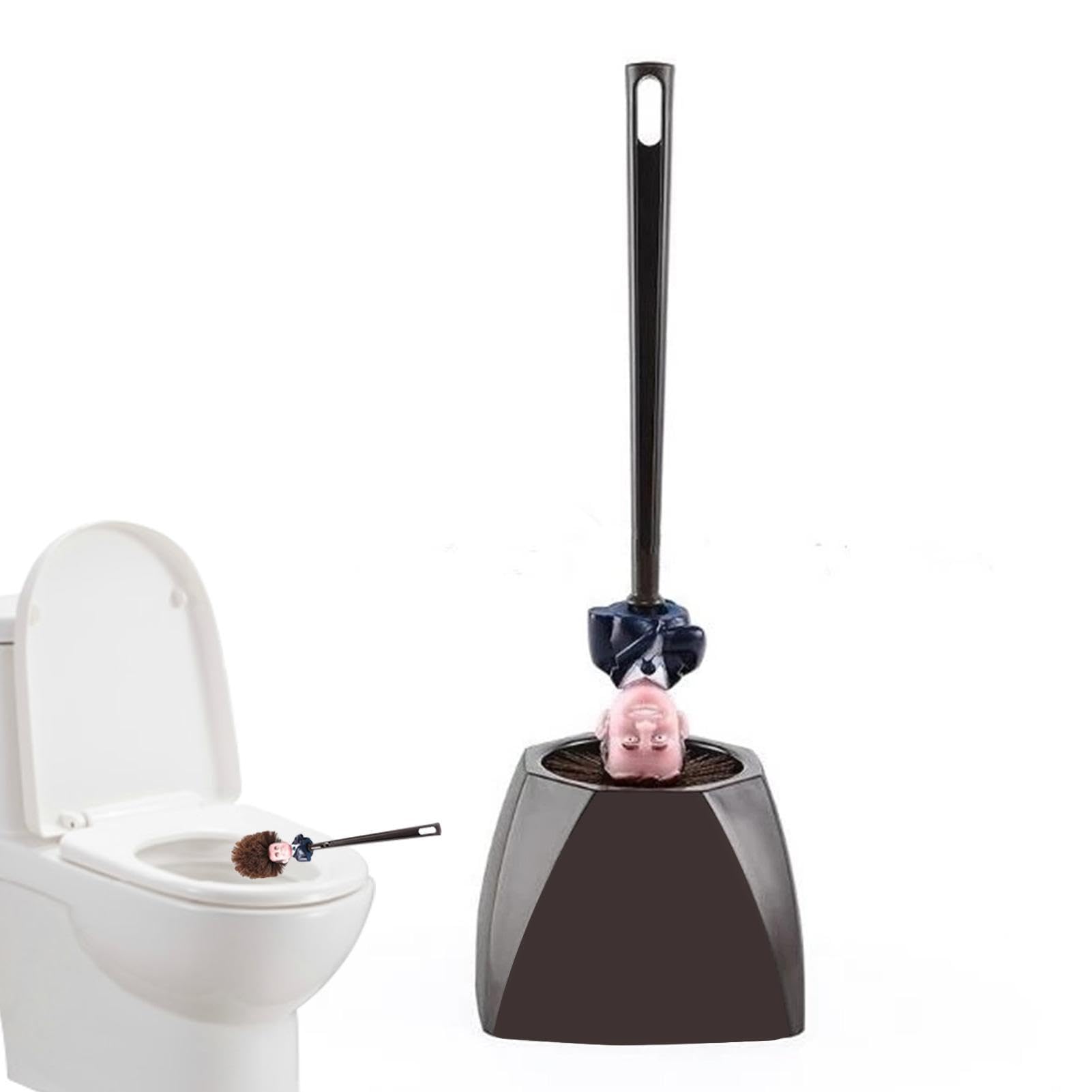 Toilettenbürste Präsident Emmanuel Macron - Lustige Reinigung - WC Brosse Frankreich - Graue Basis
