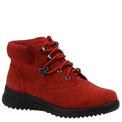 Wanderlust Womens Boston Faux Leather Booties Red 7.5 Extra Wide (E+, Ww) #TOP3