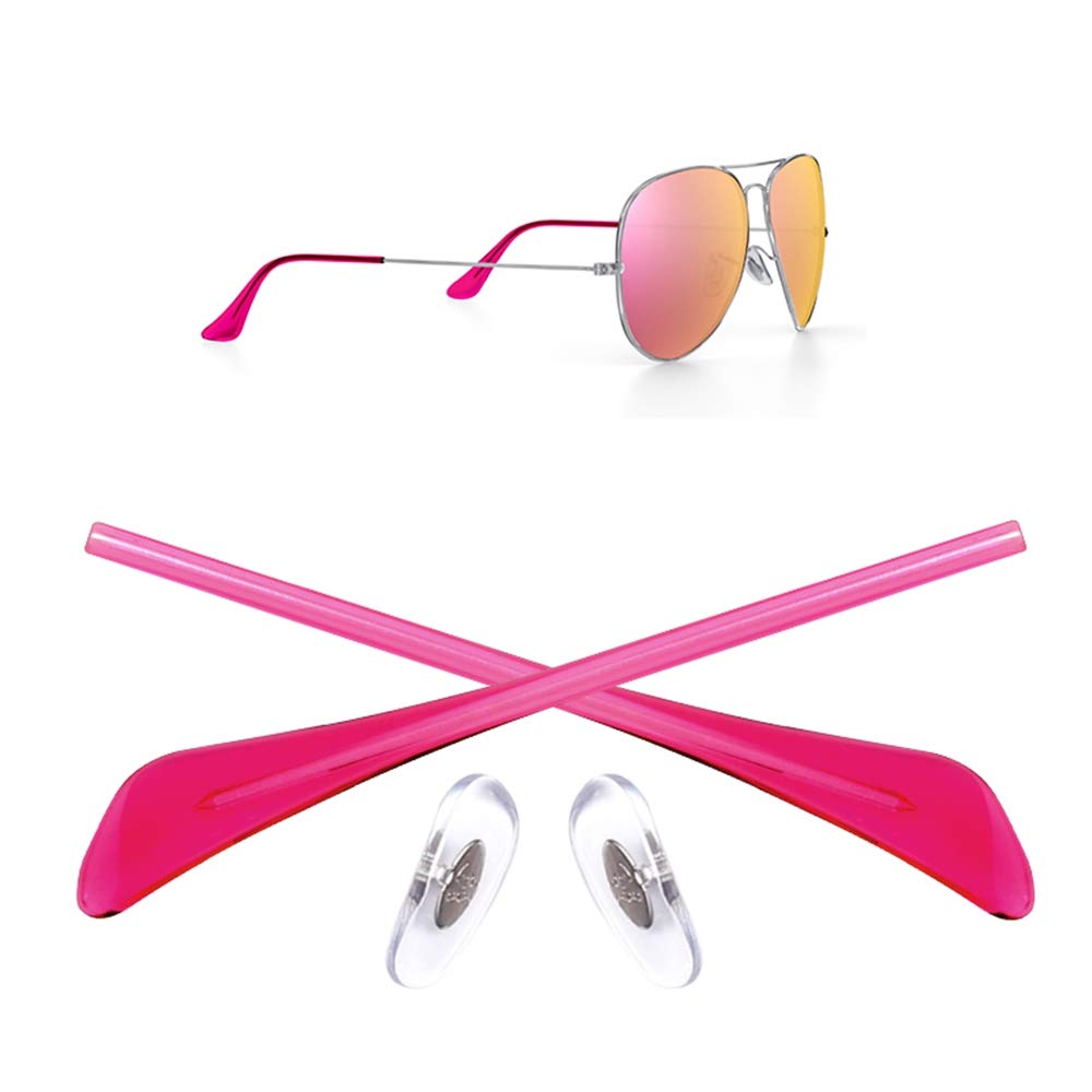 Replacement Nose Pads for Ray-Ban Aviator RB3025 RB3016 Sunglasses Repair Kits,Bonus Sunglasses Cloth (Silver)