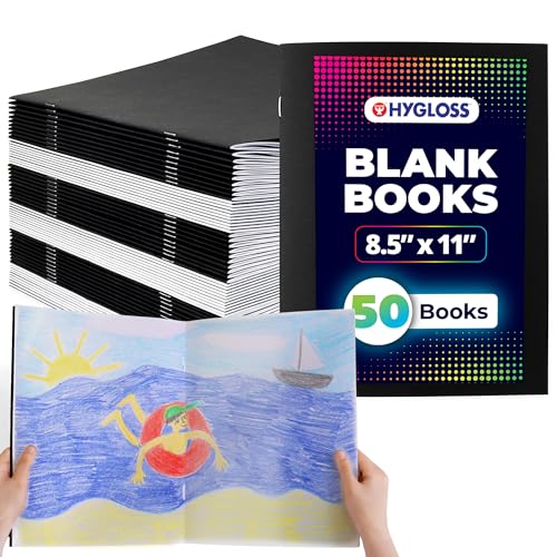 Carnets vierges noirs Hygloss 24 pages blanches de dimension 21,6x27,9 cm
