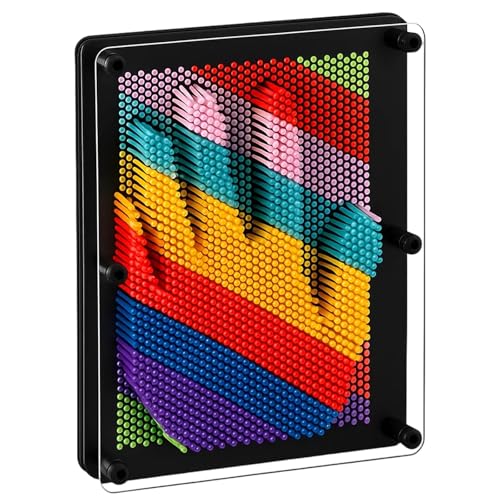 Nagelbrett für Kinder 12 5 x 9 5cm Kreatives Nagelspiel mit 3D-Abdruck Individuelles Nagelbild für Schreibtischdekoration Schreibtisch-Deko 3D Nagelbild Pinart Pinpressions Retrospiel Nagelbrett