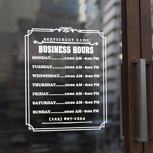 Vinilo Decorativo Personalizable con Horario para Negocio