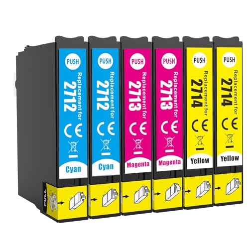 JoyPrinting 27XL Ink Cartridges compatible for Epson 27XL Multipack for Espon Workforce WF-7720 WF-7610 WF-7710 WF-7620 WF-7715 WF-7110 WF-7210 WF-3640 WF-3620 (2C/2M/2Y 6PK)