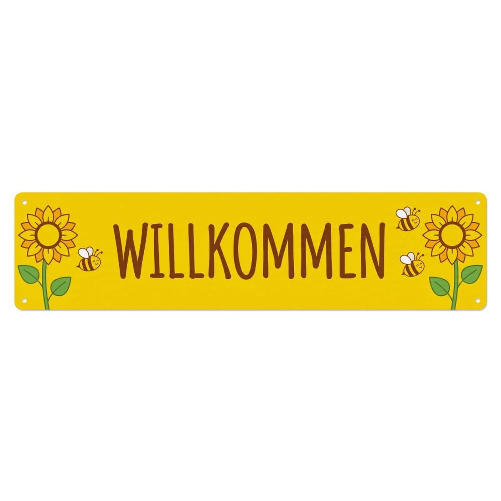 Sunflower Yellow Farm Garden Welcome Metal Tin Sign Plaque Wall Decor for Cafe, Club Bar, Office, Home Garden Metal Poster 4x16Inch
