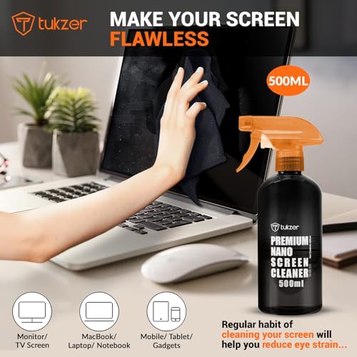 Tukzer 2-in-1 Professional Screen Cleaning Kit (500ML) for Camera, Lens, Binocular, Laptop, TV, Monitor, Smartphone, Tablet (Includes: Anti-Static Cleaning Liquid 500ml, Plush Microfiber Cloth) Tukzer 2-in-1 Professional Screen Cleaning Kit (500ML) for Camera, Lens, Binocular, Laptop, TV, Monitor, Smartphone, Tablet (Includes: Anti-Static Cleaning Liquid 500ml, Plush Microfiber Cloth)