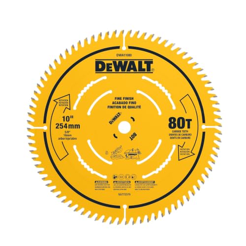 DEWALT Table Saw Blade, 10 inch, 80 Tooth, Fine Finish, Ultr...
