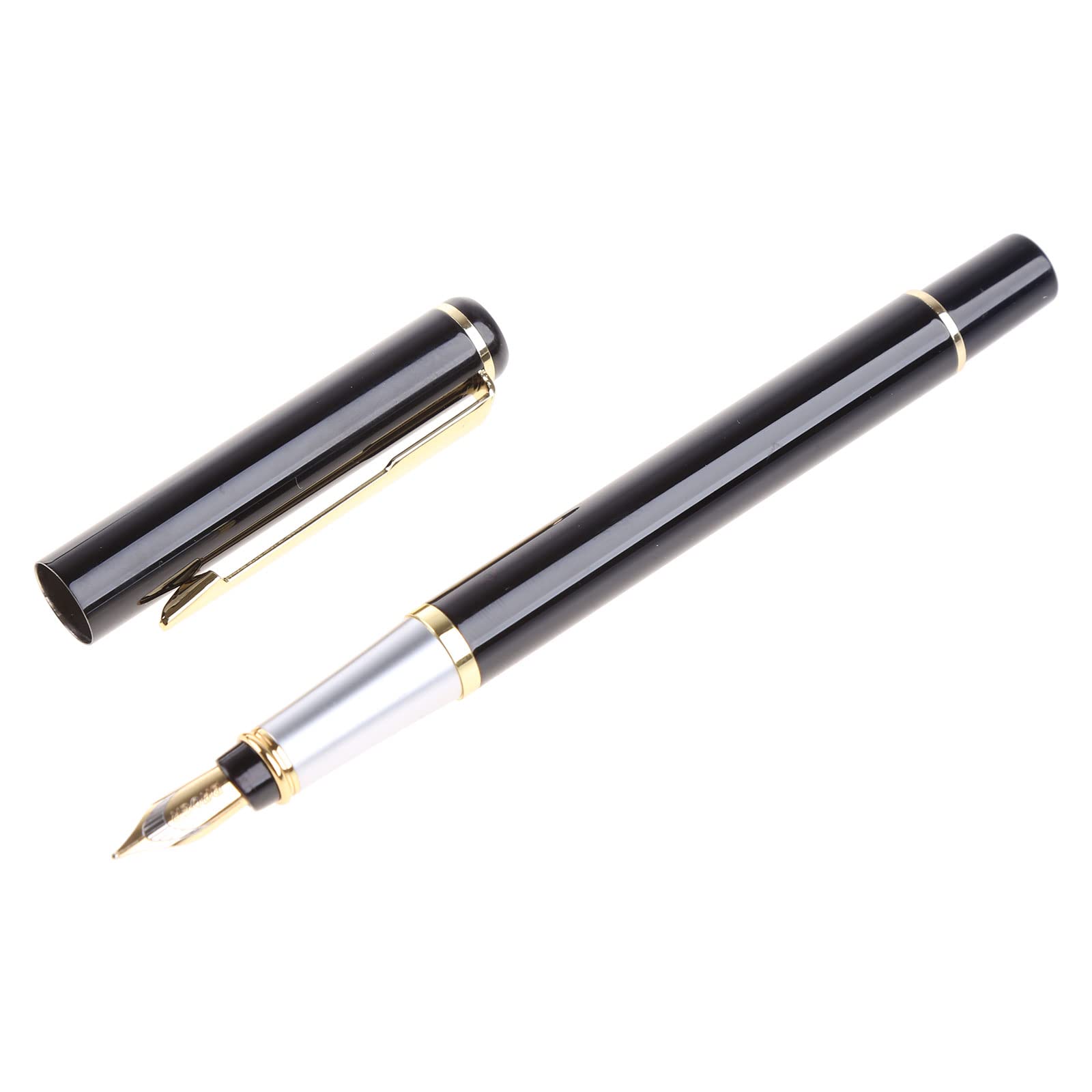 jklymmBaoer 801 Stainless Steel Metal Nib Fountain Pen Student Office Writing Calligraphy Pen