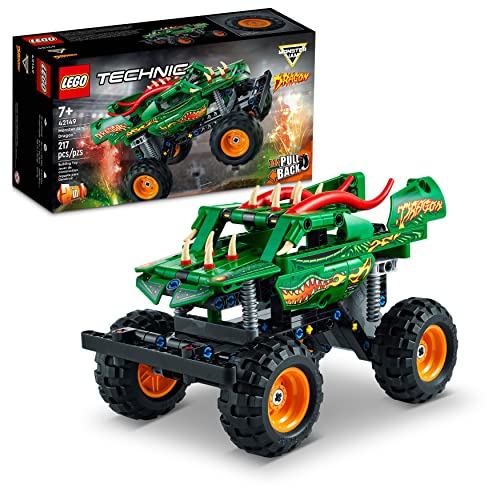 LEGO Technic Monster Jam Dragon Monster Truck Toy for Boys and Girls, 2in1 Racing Pull Back Car...